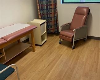 exam chair and bed