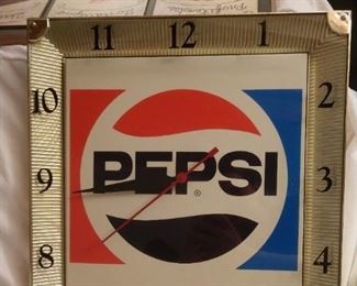 Pepsi clock, in working condition 1970's