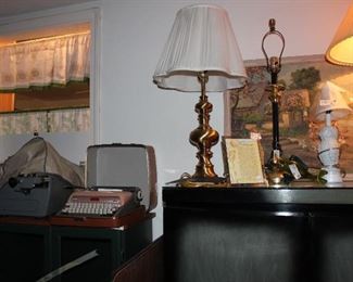 typewriters, lamps, and some funiture.