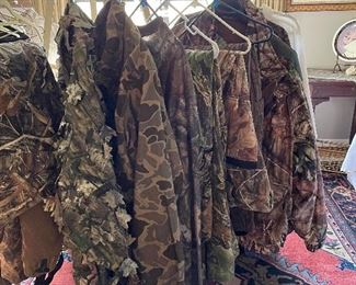 Just a drop in the bucket of the camouflage here   Some still have tags never worn. Some 2 x & 3x.   Might be a perfect present. 
