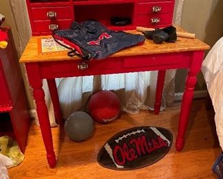 Desk with football pulls 