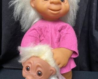 223 Two Vintage Thomas Dam Troll Dolls-
