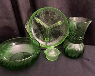 253 Green Depression Glass