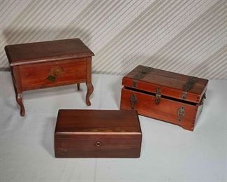 3 Wood Jewelry Boxes