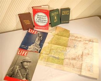 Historical Memorabilia Books and 1940s LIFE Magazines