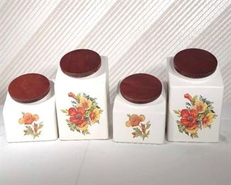 Hyalyn USA 1995 4 Piece Kitchen Canister Set