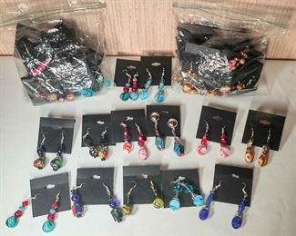 Large Lot of Handmade Beaded Dangle Earrings for eBay Sellers Resale