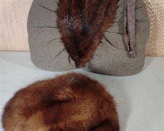 Vintage Mink Hat And Muff With Mink Trim