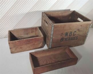 Vintage Wooden Boxes Crate NBC Beverage bottling in Worcester MA