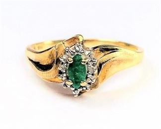 10k Emerald & Diamonds