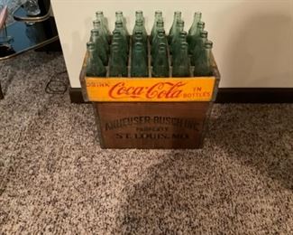 COKE WOOD CASE AND BOTTLE ARE ORGINAL