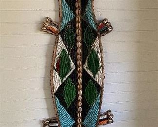 West African beaded  wall hanging 