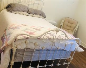 Full size iron bed with mattress & box springs