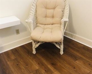 Vintage white wicker chair