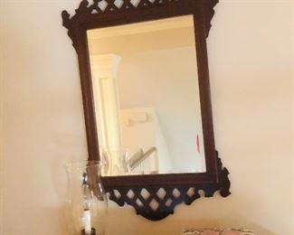 Mahogany lattice mirror