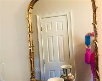 Ornate gold accent mirror