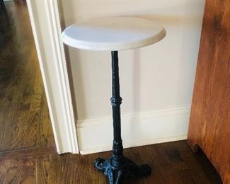 Pair of cast iron marble top fern stands