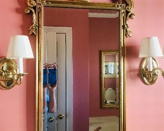 Ornate gold accent mirror