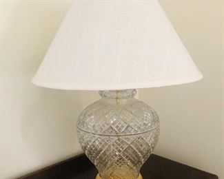 Pressed glass lamp/top and bottom light