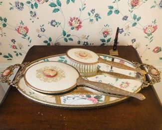 Vintage cameo dresser/vanity set