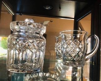 Waterford biscuit jar and pitcher