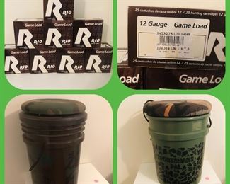 Ammunition 12 gauge
Hunting buckets one with swivel seat