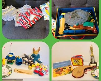 Baby clothes
Wooden train set
Toys