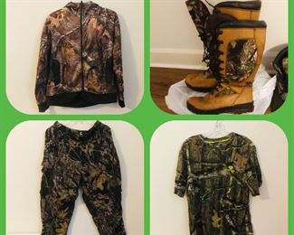Camouflage clothes
Boots size 12