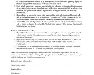 Vehicle Bid Form