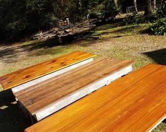 Heart pine farm tables