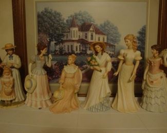 Collection of porcelain lady figurines