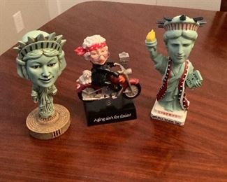 Bobble Heads! Granny on a motorcycle!