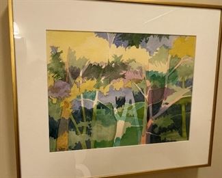 Watercolor by Patricia Bratnober signed, measures 14"x10", framed 20"x16" $60