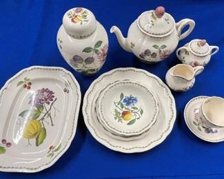 Spode England Victoria 14 place setting dish set (except bowls, only 4), also includes teapot, creamer & sugar, serving bowl and platter and ginger jar. $450