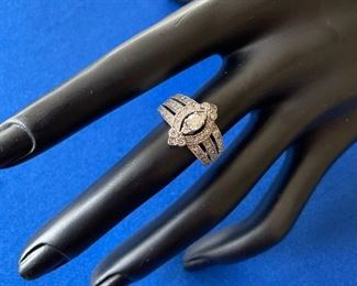 14kt white gold ring, 1ct t.w. diamonds 7.7 grams. $450, Size 5.5, 10% off