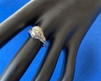18kt. Art Deco Ring with .65ct Euro cut Diamond. $775      Size 7, 10% off