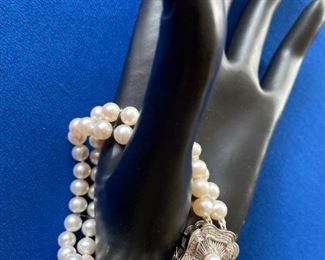14kt cultured pearl bracelet. $450, 10% off