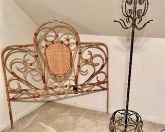 Rattan headboard
Metal coat stand