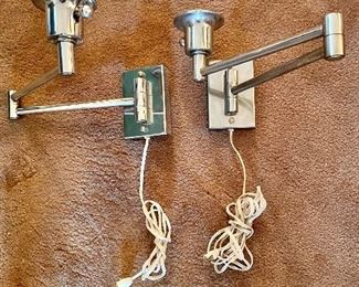Vintage chrome swivel lamps