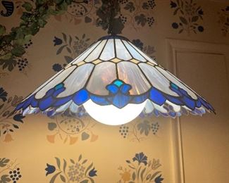 Lead glass swag lamp