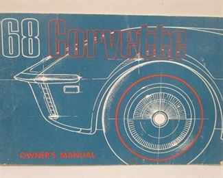 1968 CORVETTE OWNER'S MANUAL. WEAR FROM USE. WARRANTY CARD REMOVED