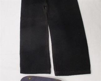 ANTIQUE MEN'S STOCKINGS CARREN & HOLMES, AND SILK HANDKERCHIEF. PAIR OF CHILD'S WOOL PANTS. TURN OF CENTURY