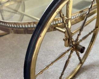 vintage brass bar cart