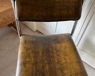 vintage Howell Interlake vinyl and chrome tilt back side chairs - pair