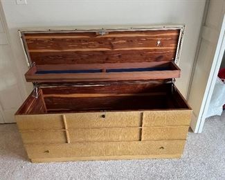 vintage Cavalier cedar chest with key