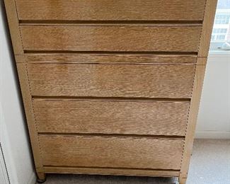 vintage light oak 5 drawer dresser