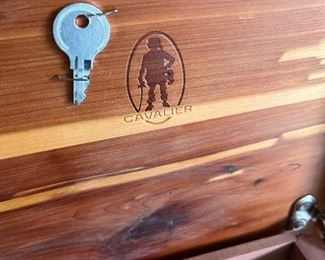 vintage Cavalier cedar chest with key