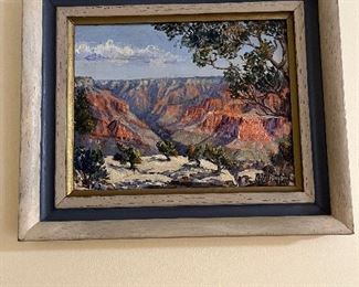 small framed original art work of Grand Canyon