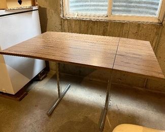 vintage laminate drop leaf table on chrome base