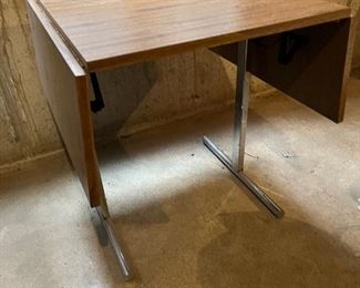 vintage laminate drop leaf table on chrome base